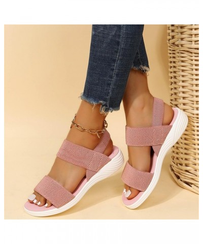 Sandals Women Strappy High Heel Platform Wedge Sandal Flip Flop Open Toe Sling Back Sandals 31-ixpyn-f-pink $15.53 Loafers & ...