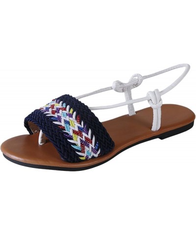 Buckle Slip on Slide Sandals Women Sandals Strap Flat Bottom Casual Fashion Women's Sandals Leather Sandals Women 8 Black $13...