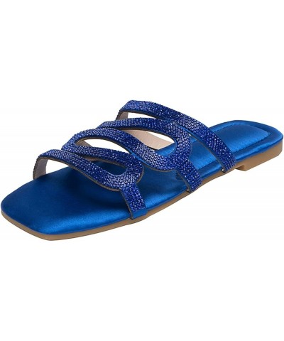 Sandals For Women White Flats Shoes Women Sandals Heels Dressy Flats For Women Dressy Comfortable Womens Blue-k $12.46 Sandals