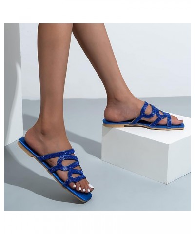 Sandals For Women White Flats Shoes Women Sandals Heels Dressy Flats For Women Dressy Comfortable Womens Blue-k $12.46 Sandals