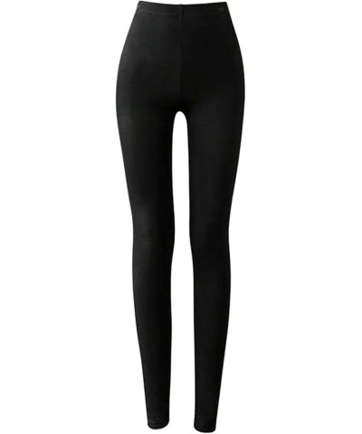 Women's Warm Leggings Plus Size High Waisted Hip Lifting Stretch Slim Faux Denim Yoga Pants Fitness Bottom Black-c $20.88 Out...