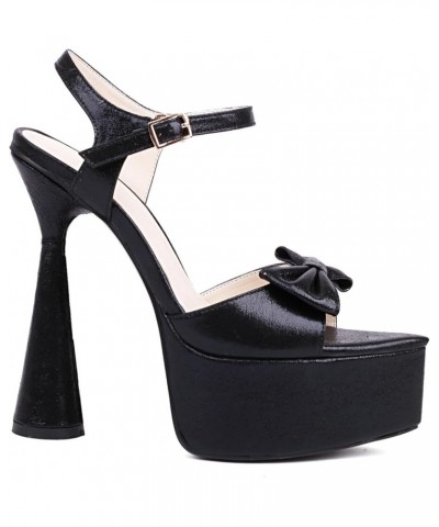 Women High Heel Sandals Women Fashion Bowknot Sandals Women Ankle-Strap Sandals Women Platform Party Sandals Black $31.23 San...