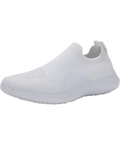 Womens Training Shoes Christmas, Womens Walking Shoes Slip on Sneakers Athletic Lady Girls Mesh Platform Work Shoes A-white $...