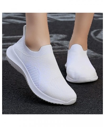 Womens Training Shoes Christmas, Womens Walking Shoes Slip on Sneakers Athletic Lady Girls Mesh Platform Work Shoes A-white $...