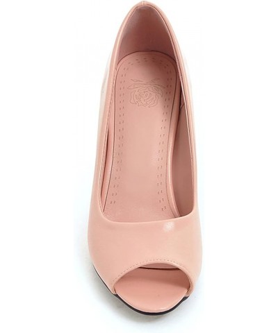 Footwear Peep Toe Stiletto Heels Womens Slip On Basic Dress Shoes Pink 2 $29.72 Pumps