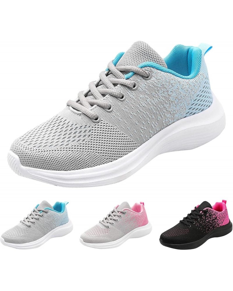 Sneakers for Women Breathable Sneakers Canvas Sneakers Slip On Athletic Trainers Z 01-blue $14.77 Athletic Shoes