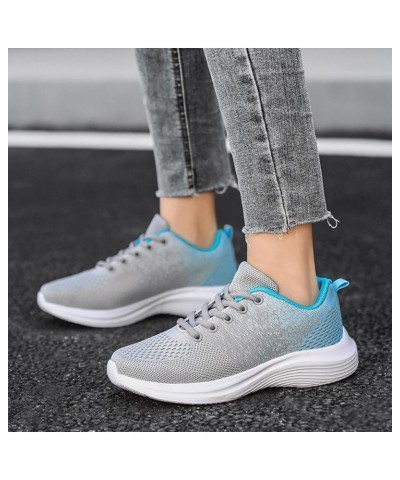 Sneakers for Women Breathable Sneakers Canvas Sneakers Slip On Athletic Trainers Z 01-blue $14.77 Athletic Shoes