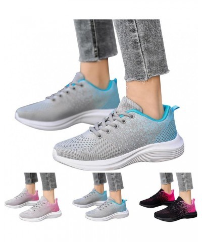 Sneakers for Women Breathable Sneakers Canvas Sneakers Slip On Athletic Trainers Z 01-blue $14.77 Athletic Shoes