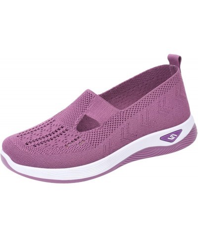 Running Shoes for Women Walking Slip on Diabetic Foam Shoes Hands Free Slip in Sneakers Arch Support Purple1-orthopedic Shoes...