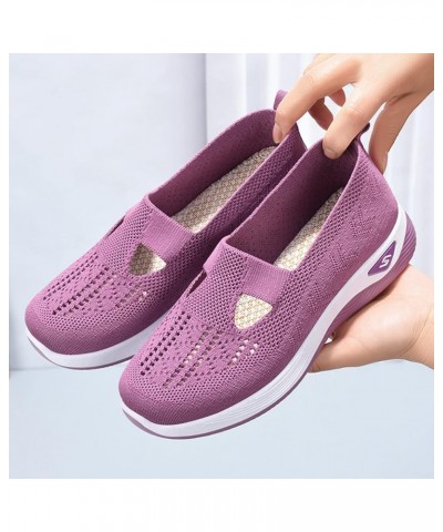 Running Shoes for Women Walking Slip on Diabetic Foam Shoes Hands Free Slip in Sneakers Arch Support Purple1-orthopedic Shoes...