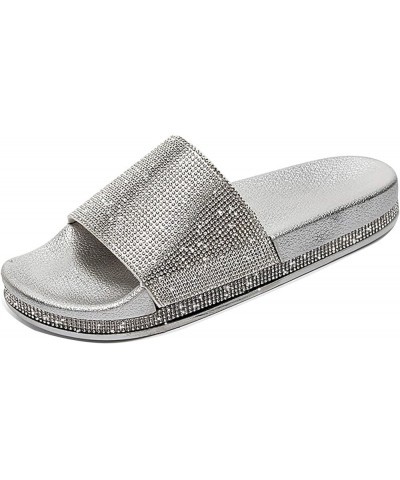 Flip Flops For Slippers Sandals For Women Slides Women Sandal Sandals Women Comfortable Beach Black Flats For Silver-h $13.25...