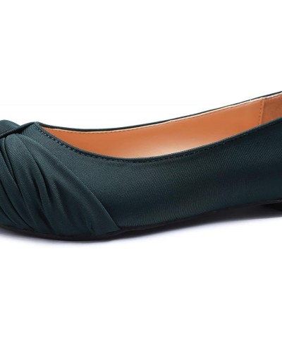 Women's Loafer Flat Pointed Fashion Slip On Comfort Driving Office Shoes X Bow Stretchy Dark Green $20.71 Loafers & Slip-Ons