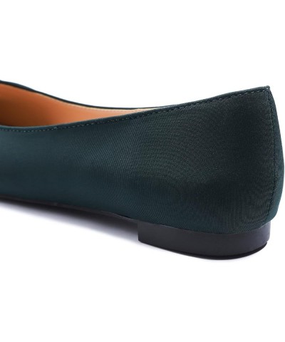 Women's Loafer Flat Pointed Fashion Slip On Comfort Driving Office Shoes X Bow Stretchy Dark Green $20.71 Loafers & Slip-Ons