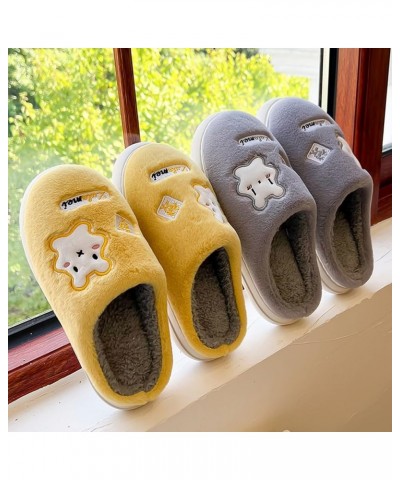 Plush Slippers Women, Womens House Slippers Comfy Fleece Lined Winter Slippers Flat Thick Bottom Indoor Slippers Yellow $10.7...