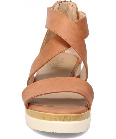 Women Soul Goodtimes Crisscross Strappy Wedge Sandal Toffee $25.46 Sandals