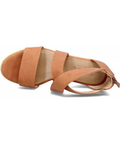 Women Soul Goodtimes Crisscross Strappy Wedge Sandal Toffee $25.46 Sandals