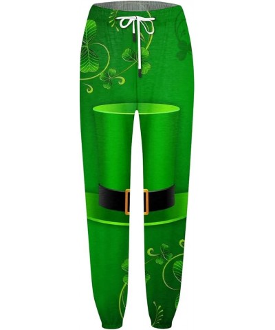 Womens Cargo Sweatpants Elastic Loose Pants St. Patrick's Day Lounge Jogger Pants Athletic Warm Casual Sweat Pants 1-army Gre...