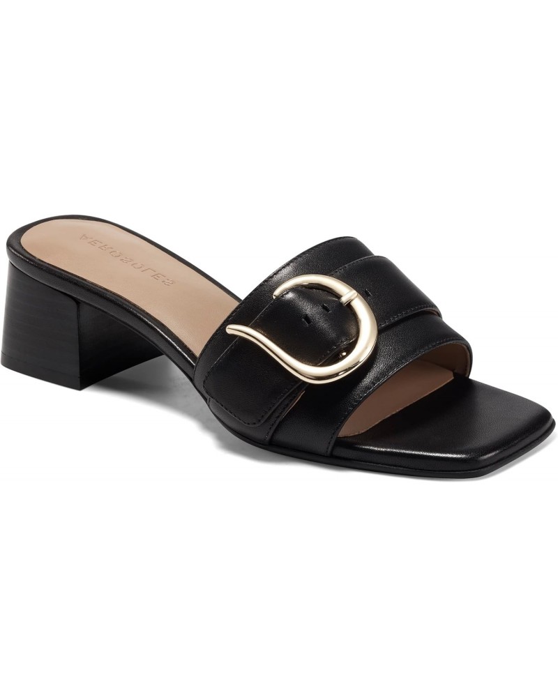 Women's Evvie Slide Sandal, Black Leather, 6.5 $42.04 Sandals