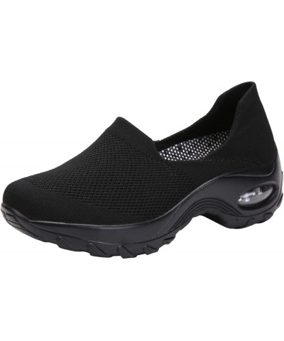 Womens Walking Shoes Sock Sneakers Daily Shoes Pull-on Lightweight Comfy Breathable Christmas Womens Tennis Shoes Black $19.4...