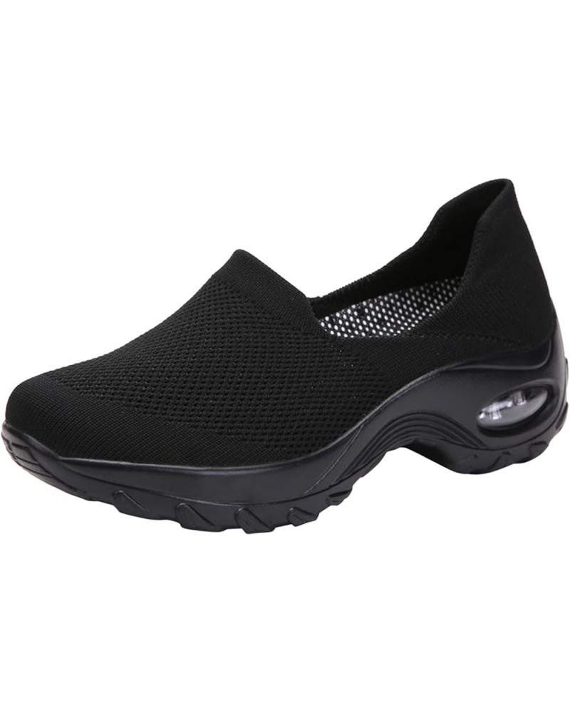 Womens Walking Shoes Sock Sneakers Daily Shoes Pull-on Lightweight Comfy Breathable Christmas Womens Tennis Shoes Black $19.4...