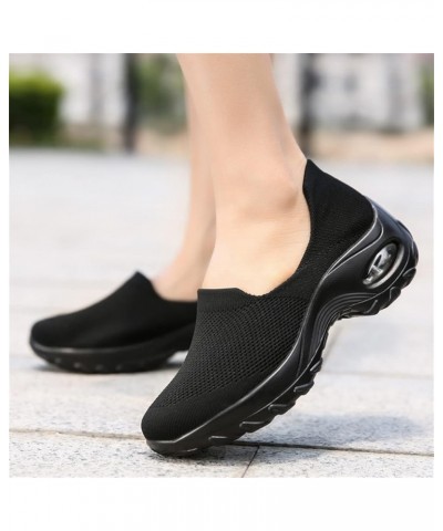 Womens Walking Shoes Sock Sneakers Daily Shoes Pull-on Lightweight Comfy Breathable Christmas Womens Tennis Shoes Black $19.4...