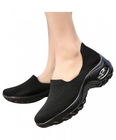 Womens Walking Shoes Sock Sneakers Daily Shoes Pull-on Lightweight Comfy Breathable Christmas Womens Tennis Shoes Black $19.4...