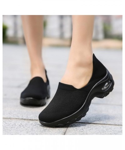 Womens Walking Shoes Sock Sneakers Daily Shoes Pull-on Lightweight Comfy Breathable Christmas Womens Tennis Shoes Black $19.4...