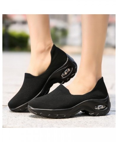 Womens Walking Shoes Sock Sneakers Daily Shoes Pull-on Lightweight Comfy Breathable Christmas Womens Tennis Shoes Black $19.4...