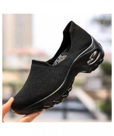 Womens Walking Shoes Sock Sneakers Daily Shoes Pull-on Lightweight Comfy Breathable Christmas Womens Tennis Shoes Black $19.4...