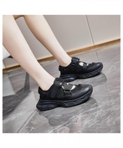 Women's Sport Sandals Closed Toe Walking Sandal Comfortable Hiking Athletic Outdoor Water Shoes Black $16.80 Athletic Shoes