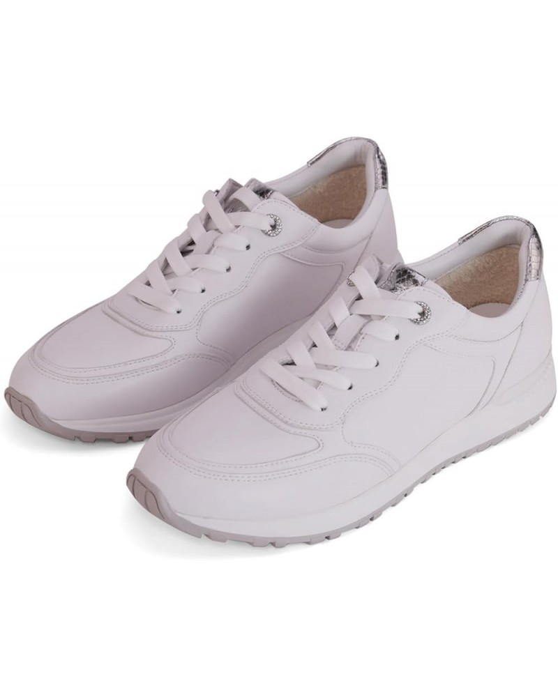 Women Fashion Sneakers, Genuine Leather Casual Sneakers, Comfortable Tennis Running Shoes, Non-Slip Memory Foam Sneaker White...