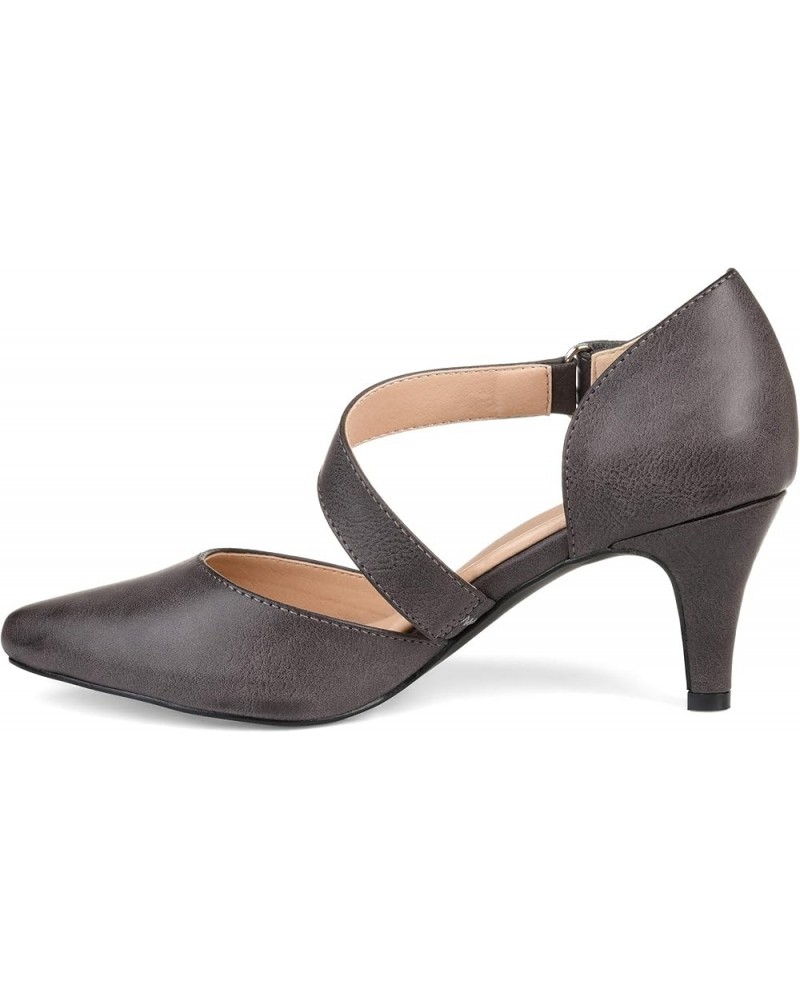 Brinley Co. Womens Tassi Comfort-sole D'orsay Cross-strap Pumps Taupe $32.22 Pumps