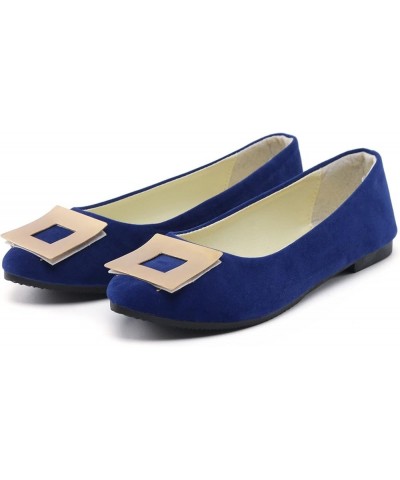 Women Cute Slip-On Ballet Shoes Soft Solid Classic Pointed Toe Flats Flat Heel Pumps Women's Wide Flat Shoes Z 12-blue $15.04...