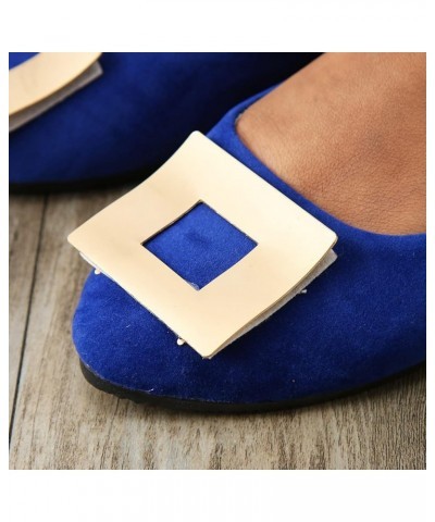 Women Cute Slip-On Ballet Shoes Soft Solid Classic Pointed Toe Flats Flat Heel Pumps Women's Wide Flat Shoes Z 12-blue $15.04...