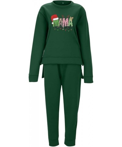 Women Pant Suit with Long Jacket Christmas Wine Glass Sweatshirt With Fleece Casual Tracksuit Snow Bib Womens Green➤➤ Pants f...