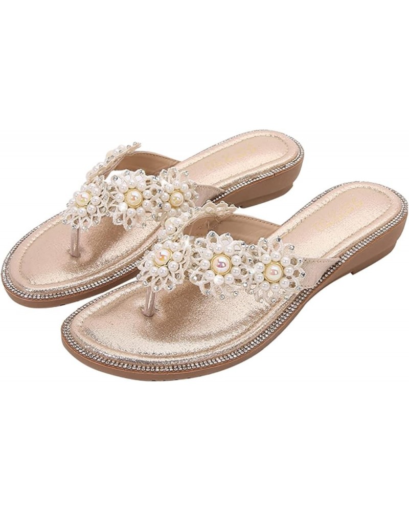 Rhinestone Sandals for Women Sparkly Sandals Women'S Rhinestone Flip Flops Flip Flops Women'S Summer Sandals Fashion Gold $16...