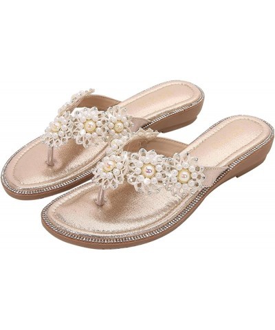 Rhinestone Sandals for Women Sparkly Sandals Women'S Rhinestone Flip Flops Flip Flops Women'S Summer Sandals Fashion Gold $16...