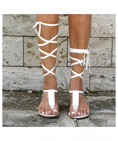 Flat Strappy Sandals For Women Dressy Sandals For Women'S Sandals For Women Gold Strappy Sandals For Women Heels Platf White-...