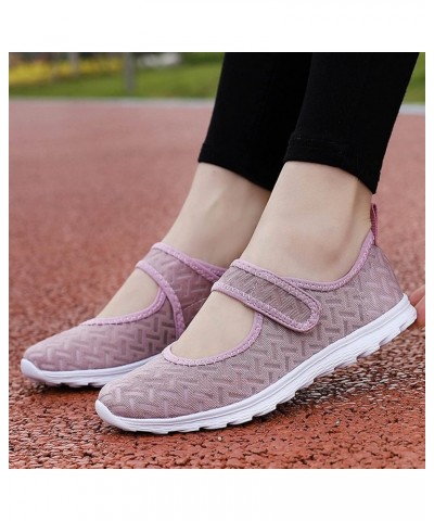 Sneakers for Women, Womens Flat Loafter Sneakers Slip On Breathable Hook Loop Mesh Shoes Fashion Casual Comfy Sneaker Purple ...