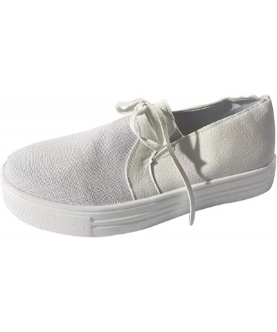 Women's Canvas Slip On Shoes Casual Flats Comfort Sneakers Womens Flats White $14.23 Mules & Clogs