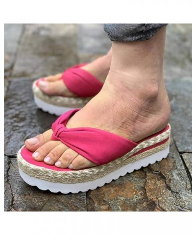 Fuzzy Flip Flop Slippers For Women Shoe Slippers Rhinestone Sandals Women'S Flip-Flops Shoes For Women Shoes Hot Pink 9 $10.9...