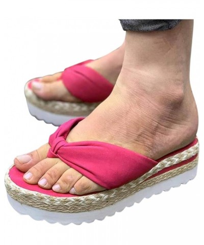 Fuzzy Flip Flop Slippers For Women Shoe Slippers Rhinestone Sandals Women'S Flip-Flops Shoes For Women Shoes Hot Pink 9 $10.9...