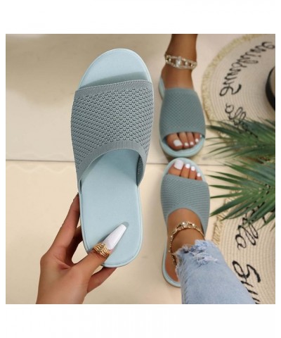 Arch Support Sandals for Women Dressy Slippers Fashion Mesh Women's Flat Casual Color And Breathable Sandals Solid Green $13....