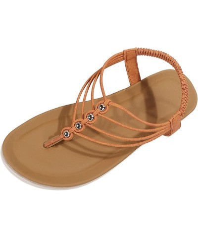 Clear Strap Sandals for Women Women Summer Elastic Band Casual Open Toe Flat Comfortable Soft Sole Beach Shoes Sandals Sandal...