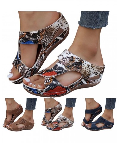 Womens Arch Support Thick Sole Flip-Flop Thong T-Strap Sandals Strappy Non-Slip Block Chunky Heel Shoes Sandals 139-htrns-2-b...