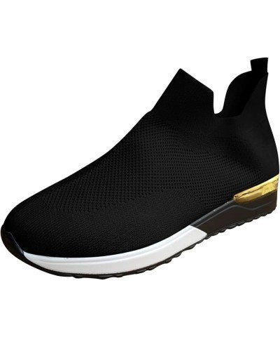 Women Outdoor Mesh Slip-On Sports Shoes Runing Breathable Shoes Sneakers Women's Sports Shoes Z-01 Black $18.84 Athletic Shoes