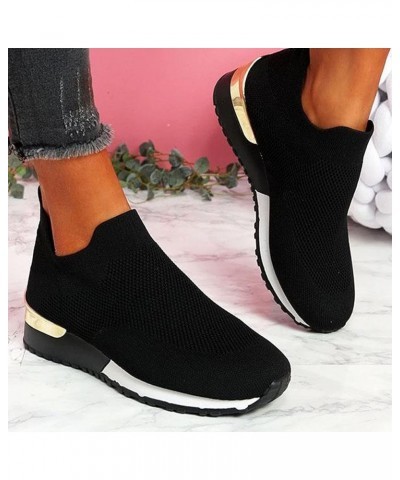 Women Outdoor Mesh Slip-On Sports Shoes Runing Breathable Shoes Sneakers Women's Sports Shoes Z-01 Black $18.84 Athletic Shoes