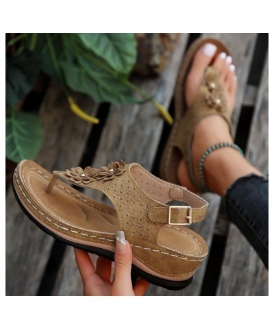 Orthopedic Sandals for Women with Arch Support Anti-Slip Breathable Walking Sandal Vintage Flip Flops Sandals Dressy Summer Y...