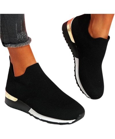 Women Outdoor Mesh Slip-On Sports Shoes Runing Breathable Shoes Sneakers Women's Sports Shoes Z-01 Black $18.84 Athletic Shoes