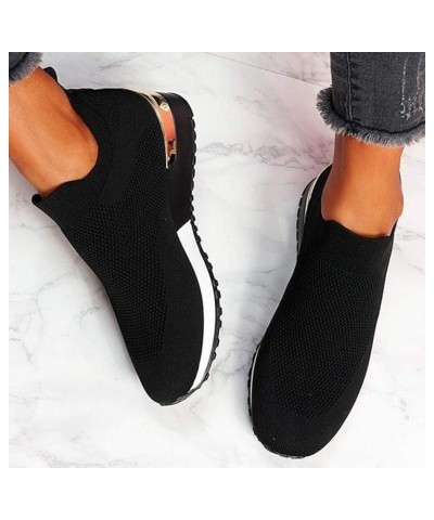 Women Outdoor Mesh Slip-On Sports Shoes Runing Breathable Shoes Sneakers Women's Sports Shoes Z-01 Black $18.84 Athletic Shoes